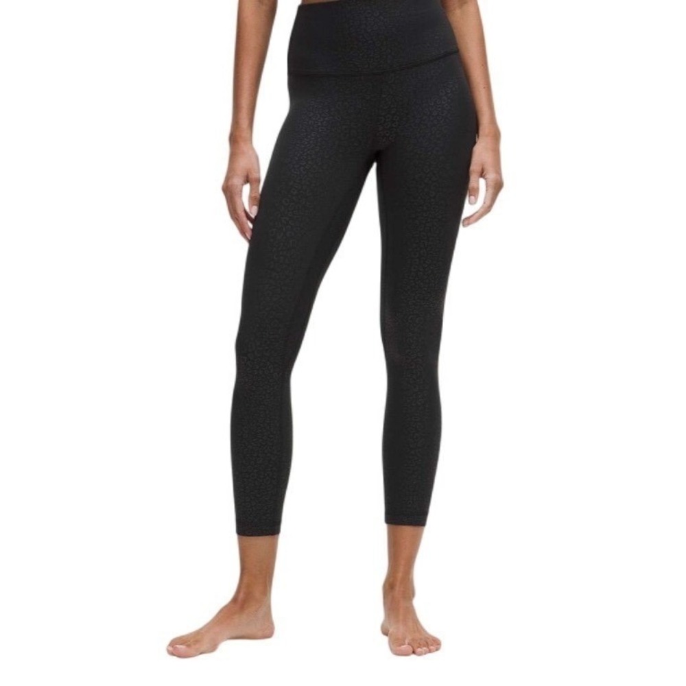 Lululemon Align High Rise Size 4 Women's RARE Leopardo  Micro  Emboss, BLACK - Picture 2 of 7